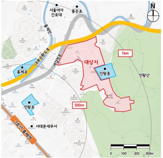 신통기획에 선정된 서대문구 홍제동 개미마을 일대. (제공=서울시)