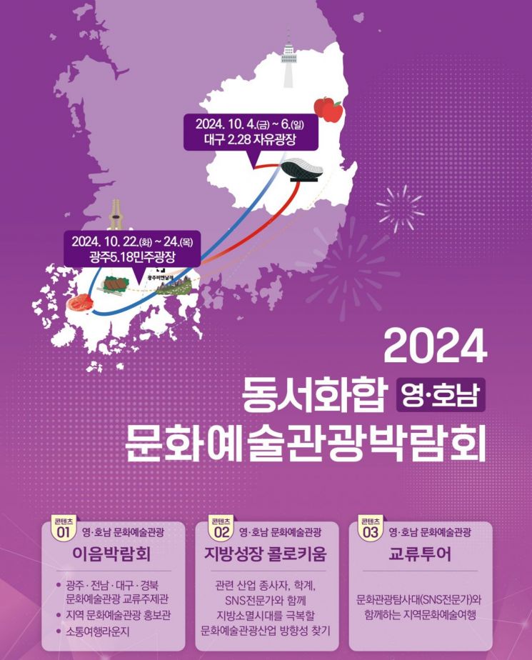 '2024 동서화합 영호남 문화예술관광박람회' 포스터. [사진 제공=광주시]