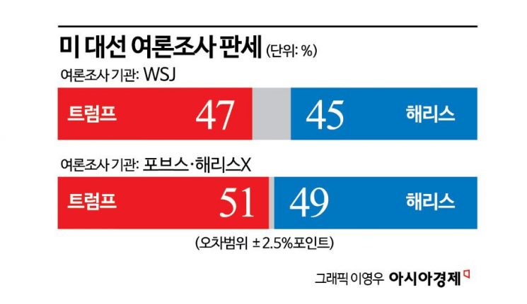 美대선 막판 '2%P'에 달렸다…해리스·트럼프, 스타 총동원