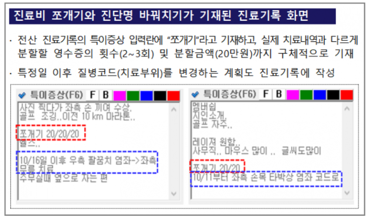 '진료비 쪼개기' 보험사기 만연…병원장까지 적극 가담