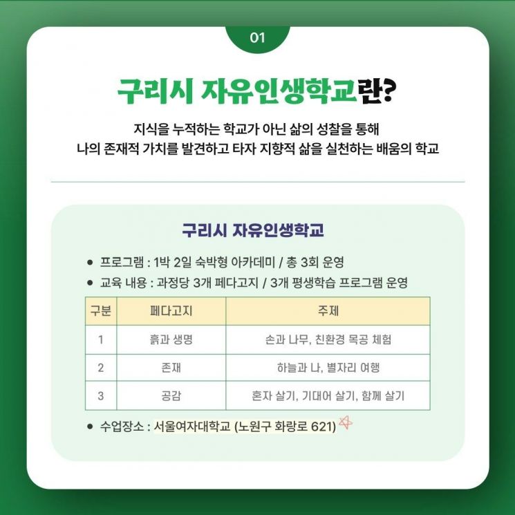 '구리시 자유인생학교' 포스터. ＜사진=구리시＞