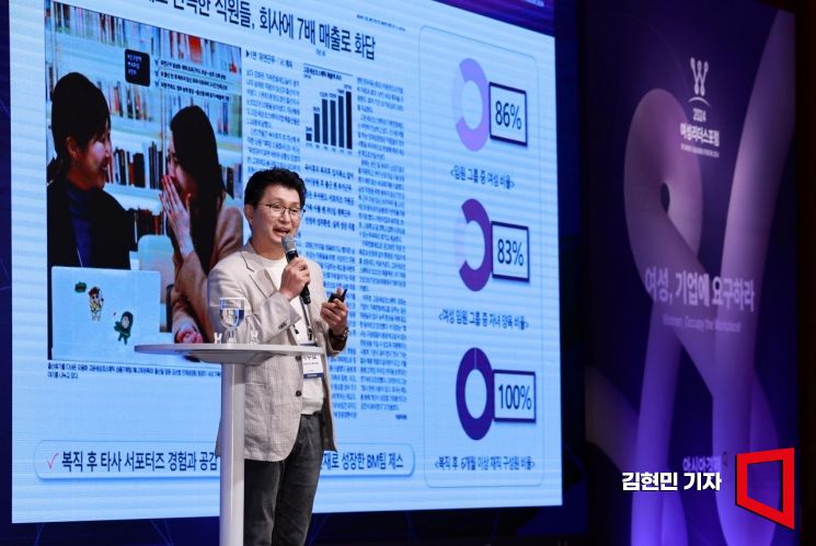 [포토] 여성리더스포럼 발제하는 이주호 고운세상코스메틱 대표