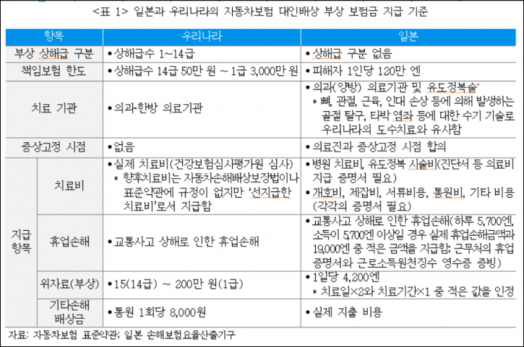 경상환자 치료기준 빈약…'보편기준' 마련해 車보험 누수 막아야