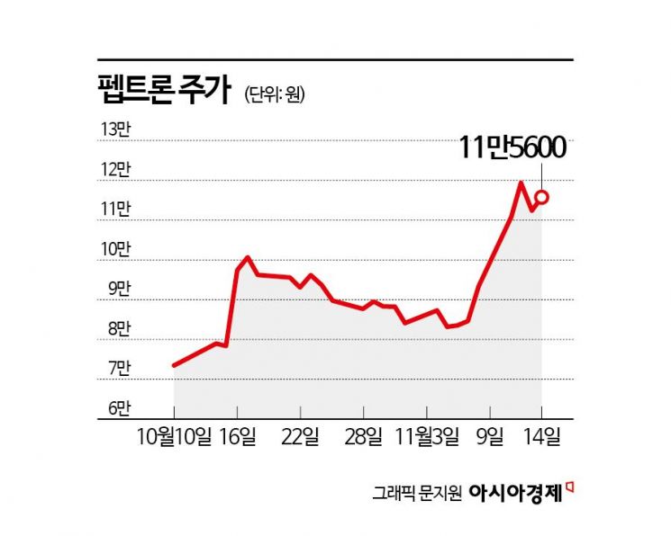 증시 부진에도 휘파람 부는 펩트론, 조달 규모 커져 예비비 편성 