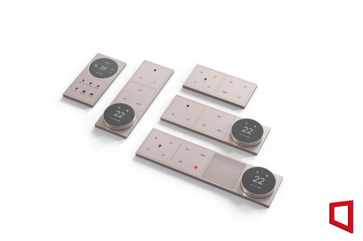 2024 굿디자인 어워드에서 브론즈상을 수상한 조명·난방 제어장치인 TDS 기전 마감기구 디자인. 롯데건설 제공