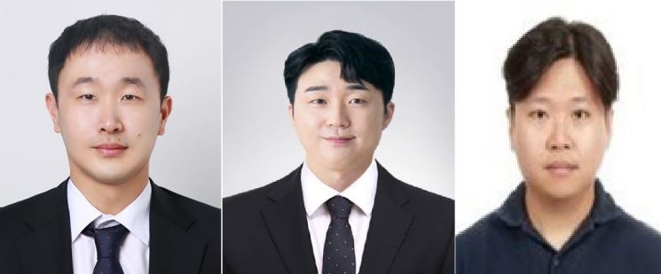 (왼쪽부터) KAIST 전기및전자공학부 김상현 교수, 인하대 금대명 교수, 예일대 임진하 박사후 연구원. KAIST 제공