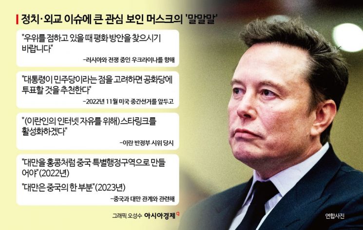 국제 정세에 관심 보이는 머스크, 전쟁마저 흔든다