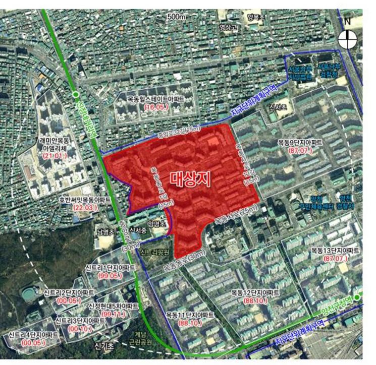 목동10단지 재건축 대상지 위치도. 양천구 제공.
