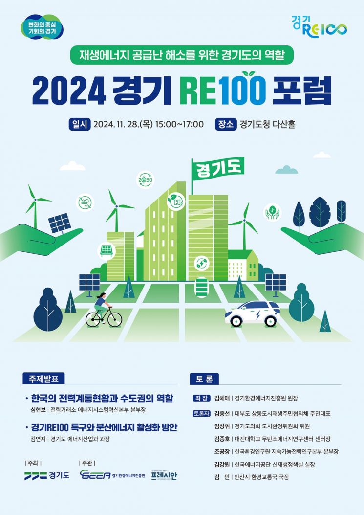 2024 경기 RE100포럼 행사 포스터