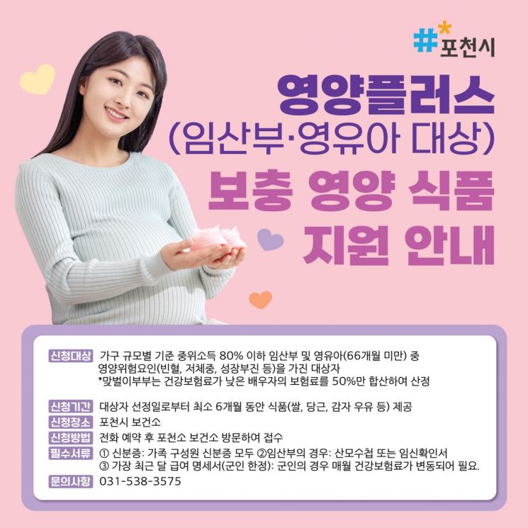 ‘영양플러스 사업’ 참여자 모집 안내문. 포천시 제공