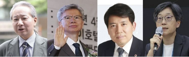 (왼쪽부터)주수호 미래의료포럼 대표, 김택우 전국시도의사협의회장, 이동욱 경기도의사회장, 강희경 서울대의대·병원 교수협의회 비상대책위원장.[이미지출처=연합뉴스, 경기도의사회]