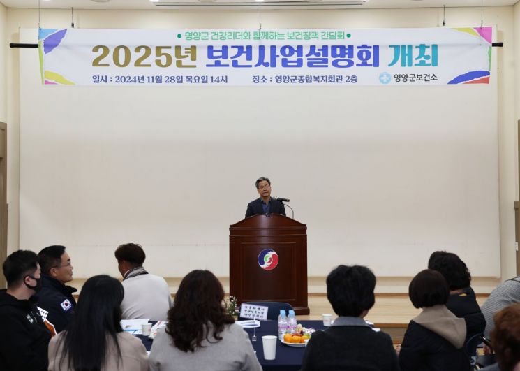 영양군 2025년 보건사업설명회에서 인사말하는 오도창 군수. 영양군 제공