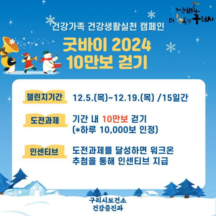 구리시, '굿바이 2024 10만보 걷기 챌린지' 운영
