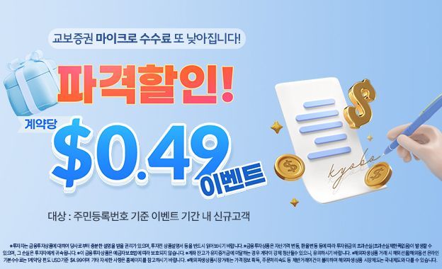 교보증권, 해외선물 마이크로 상품 수수료 할인 이벤트