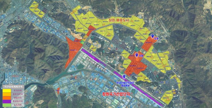 경남 창원시 창원대로변 준공업지역 위치도. 창원특례시 제공
