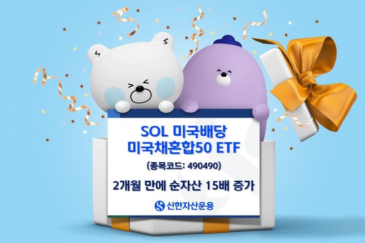 'SOL 미국배당  미국채혼합50' 상장 2개월 만에 순자산 15배 증가