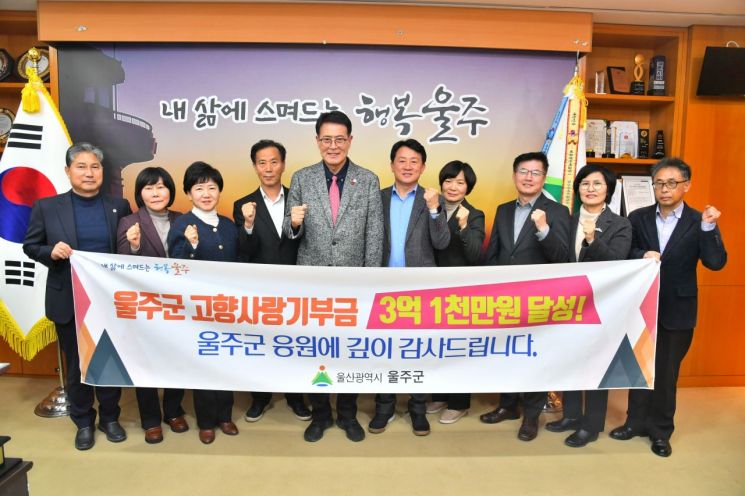 울주군, 고향사랑기부금 3억1000만원 돌파