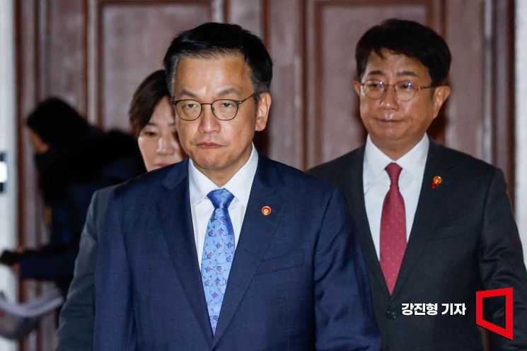 [포토] 경제관계장관회의 참석한 최상목 경제부총리