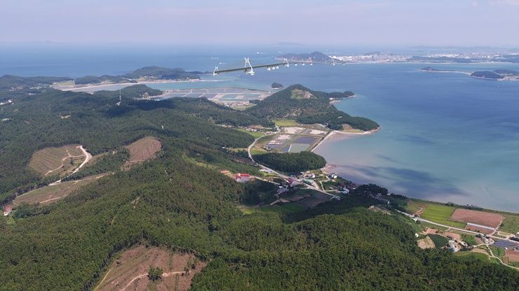 충남 서산시 대산읍과 태안군 이원면을 연결하는 가로림만 해상교량 조감도. /태안군