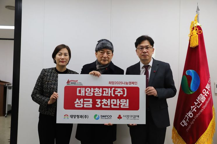 대구도매시장법인 대양청과 박기형 대표, 이웃돕기 3000만원 기탁