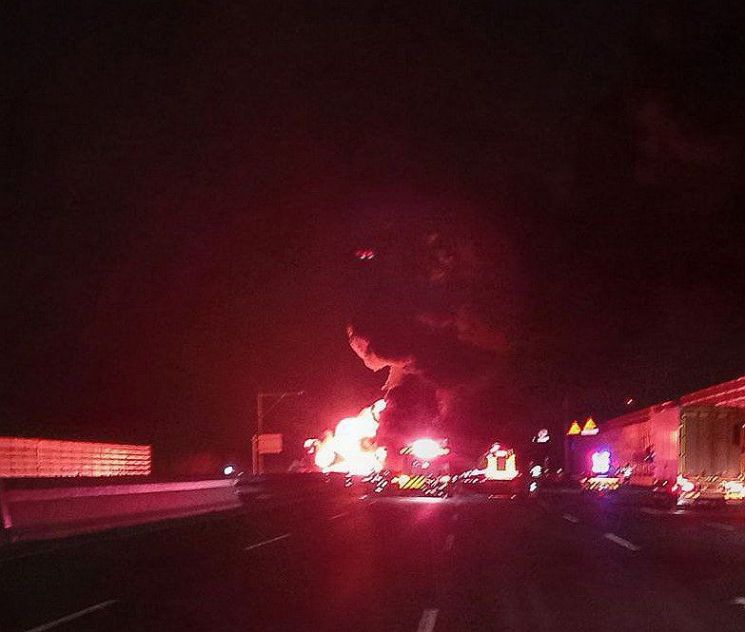 평택시 포승읍 서해안고속도로 서평택IC 일대 화재 현장. 소방청 제공