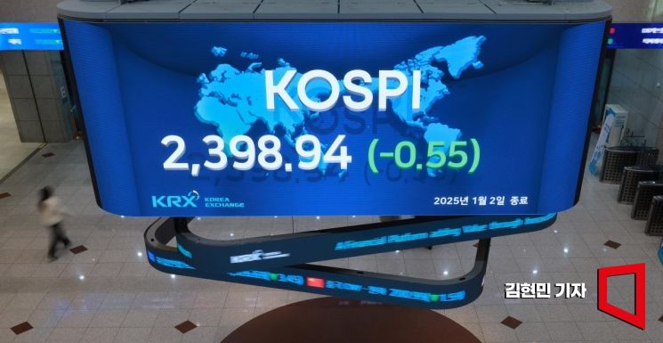 [포토] 코스피, 새해 첫날 경계감 속 2,390대 약보합