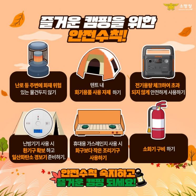 양주소방서, 겨울철 캠핑장 화재·안전사고 예방 당부