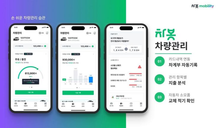 내 차 관리, 더 알뜰하고 똑똑하게…'차봇' 앱 차량관리 서비스 고도화