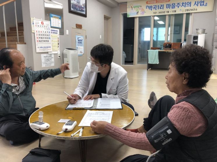 고령군이 마을주치의사업의 하나로 내과 진료를 하고 있다. 고령군 제공