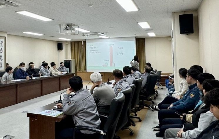 기장군정신건강복지센터가 기장경찰서 경찰관 40명 대상으로 생명지킴이 양성 교육을 진행하고 있다. 기장군 제공