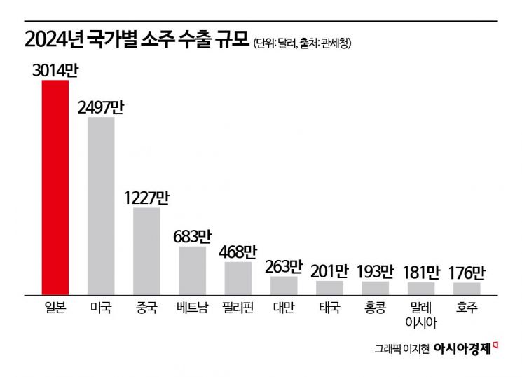 [2025주류시장]②2년 연속 1억불 '수출고'…K-소주, 글로벌 날개 '시동'