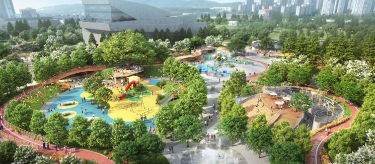 '보타닉가든 화성'의 동부권 공공정원화 설계공모 당선작의 자라뫼공원 공공정원 조감도. 화성시 제공