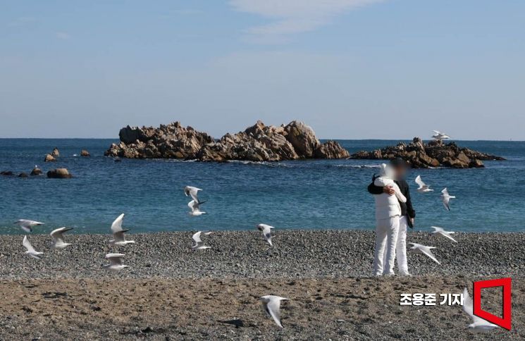 경주 봉길해변에서 바라본 문무왕수중릉