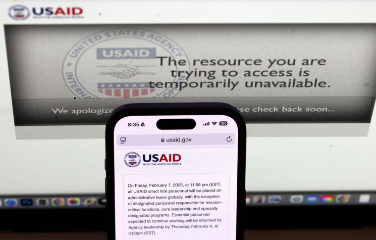 도널드 트럼프 미국 행정부가 구조조정에 착수한 국제개발처(USAID) 웹사이트. 게티이미지연합뉴스