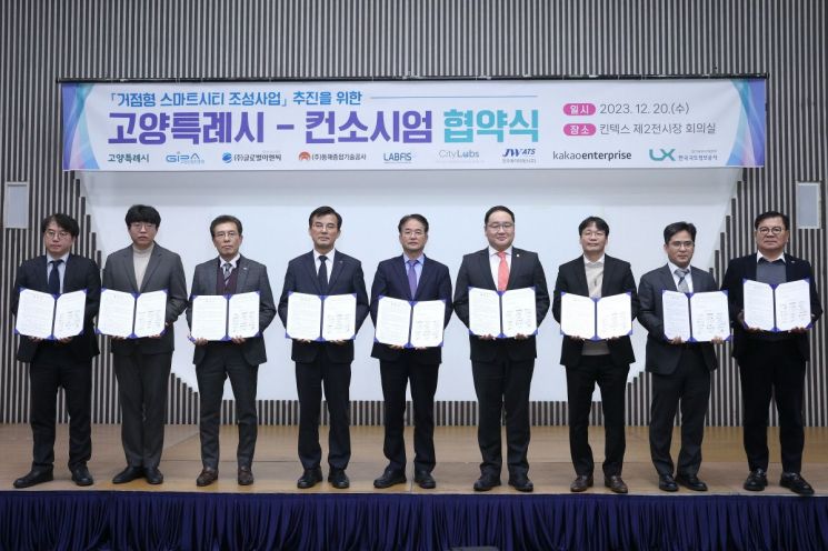 거점형 스마트시티 조성 사업을 위한 고양특례시-컨소시엄 협약식. 고양특례시 제공