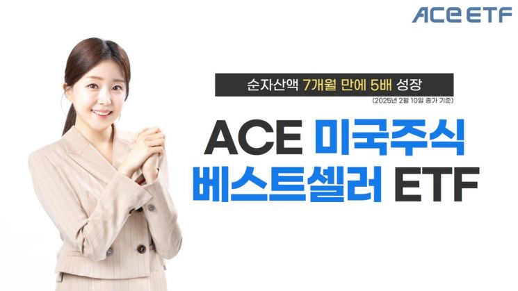 한투운용, ACE 미국주식베스트셀러 ETF 7개월 만에 순자산액 5배