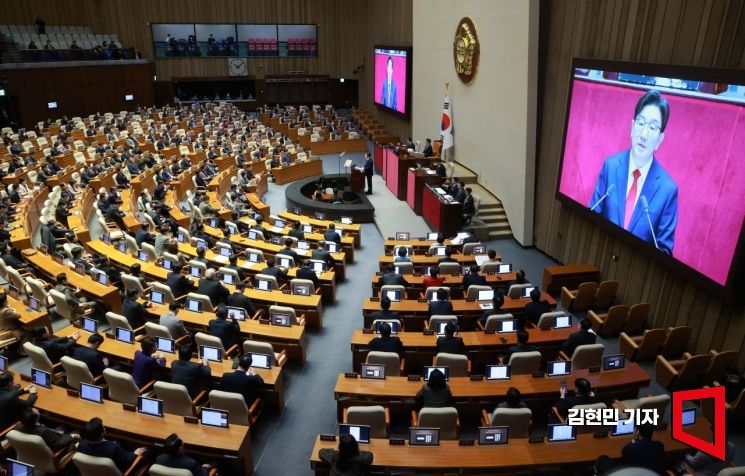[포토] 권성동 "尹정부 출범 3년, 적지 않은 성과 있었다"