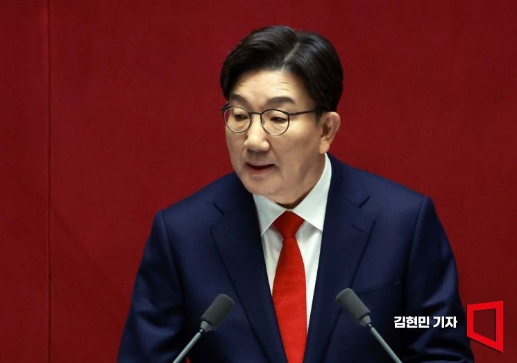 권성동 국민의힘 원내대표가 11일 국회에서 열린 본회의에서 교섭단체 대표연설을 하고 있다. 2025.2.11 김현민 기자