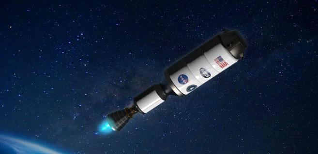 2027년 모습을 드러낼 것으로 예상되는 미 항공우주국(NASA)의 원자력 추진 로켓 상상도. NASA 홈페이지