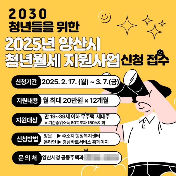 청년월세 지원 카드뉴스. 양산시 제공