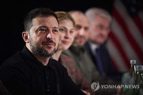 2025년 2월 14일 개막한 뮌헨 안보회의에 참석중인 볼로디미르 젤렌스키 우크라이나 대통령. 우크라이나 대통령실 공보관실·연합뉴스  제공