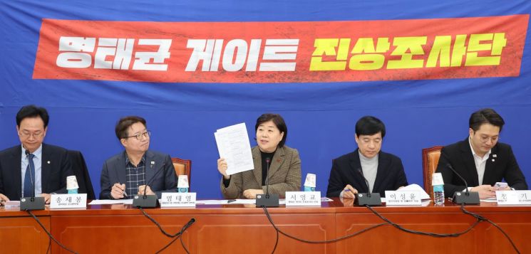 17일 국회에서 열린 더불어민주당의 '명태균 게이트 진상조사단' 회의에서 서영교 의원이 발언하고 있다. 연합뉴스