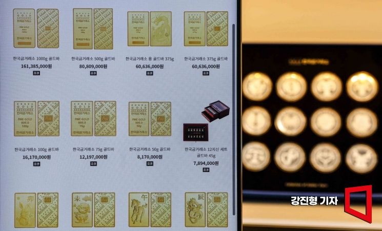 금값이 고공행진하며 골드바 품귀현상이 벌어지고 있는 18일 서울 종로구 한국금거래소 종로본점 모니터에 골드바 품절이 안내돼 있다. 2025.2.18.