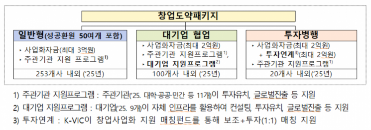 2025년 창업도약패키지 지원사업 개요. 중소벤처기업부 제공