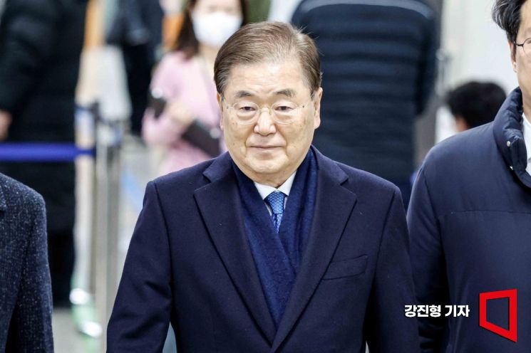 귀순 의사를 밝힌 북한 어민을 불법·강제로 다시 북송한 혐의를 받는 정의용 전 청와대 국가안보실장이 19일 서울 서초구 서울중앙지방법원에서 열린 1심 선고에 출석하고 있다. 2025.2.19. 강진형 기자