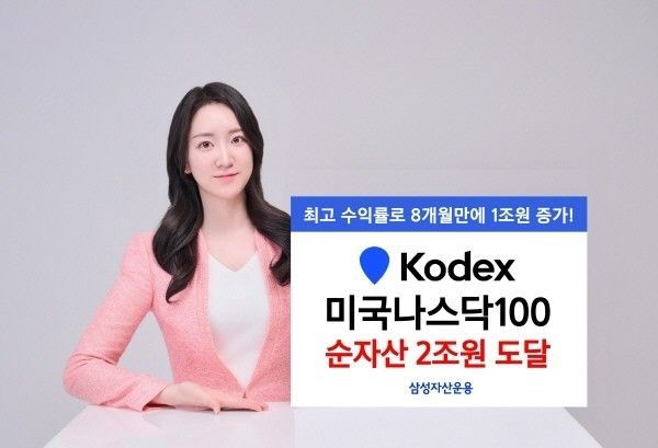 미국 나스닥100에 투자하는 KODEX 미국나스닥100 ETF 순자산은 최근 8개월 동안 1조원 증가하며 2조원에 도달했다.