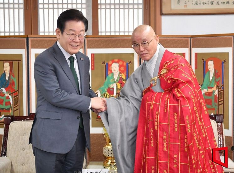 [포토] 이재명 대표, 태고종 총무원장 예방