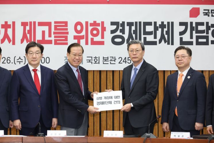 "기업들, 백척간두에 서있다"…경제8단체 '상법 개정 제고' 건의문