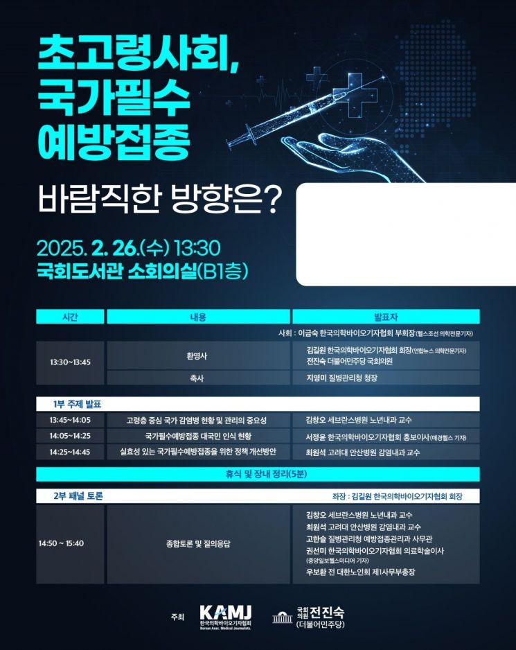 초고령사회, 예방접종 바람직한 방향은?