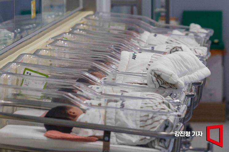 신생아실에 누워있는 신생아들. 기사 이해를 돕기 위한 사진으로 내용과는 무관.
